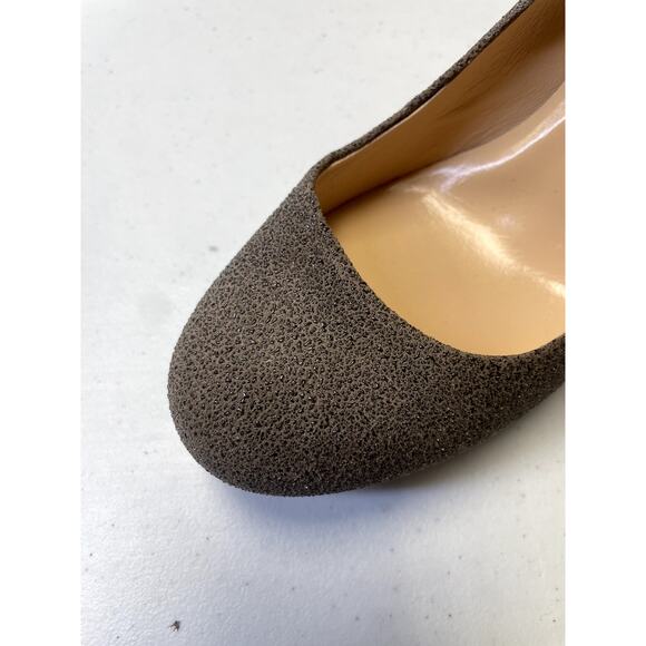 KATE SPADE Glitter Round Toe Suede Pumps Stiletto Heel Taupe Gray Women's 8 - Picture 8 of 10